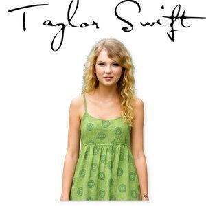 L.E.I. Taylor Swift Collection Green Cotton Sundress Size S Vintage Summer